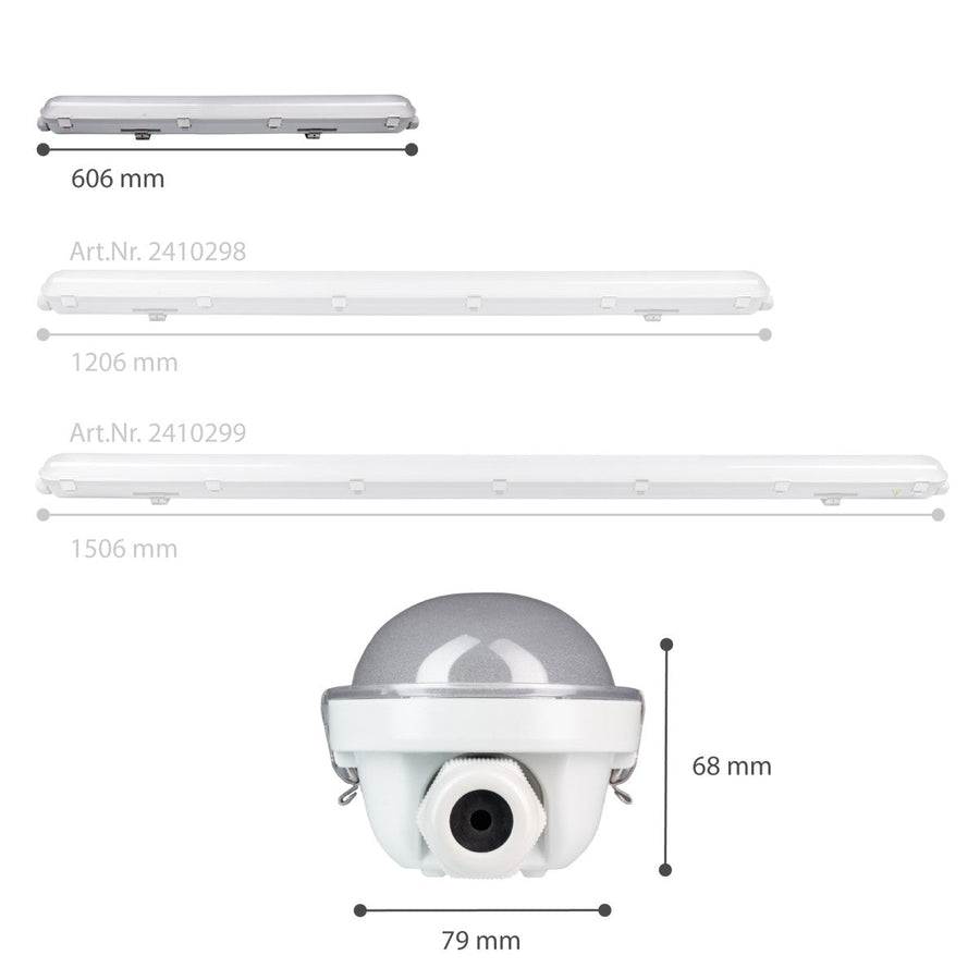 LED's Light Pro Philips TL Armatuur Strip 60 cm - Koppelbaar - Energielabel B - IP65 waterdicht - 2650 lm - 175lm/w TL verlichting LED.nl