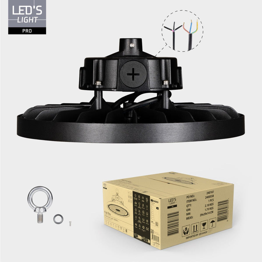 LED's Light Pro High Bay - 150 W - 1-10 V dimmbar - Leistungswahl - Energieklasse A - 27750 lm 4000 K - Sosen Treiber - IP65 - IK10 - Schutzklasse 1 - LED.de
