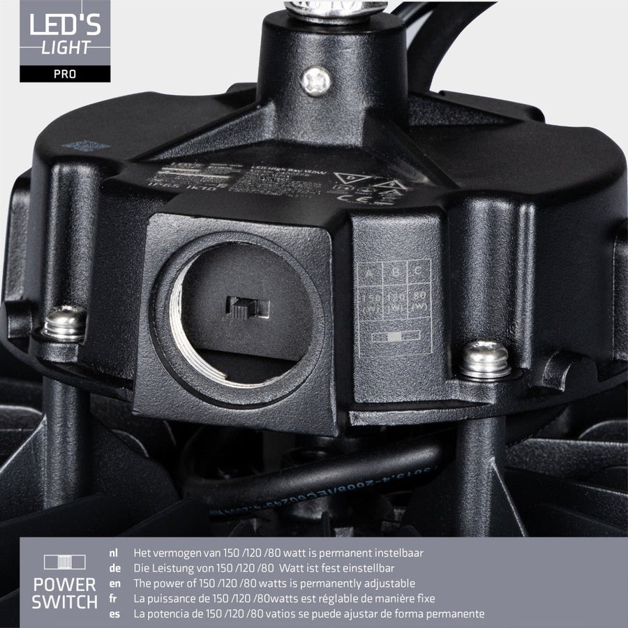 LED's Light Pro High Bay - 150 W - 1-10 V dimmbar - Leistungswahl - Energieklasse A - 27750 lm 4000 K - Sosen Treiber - IP65 - IK10 - Schutzklasse 1 - LED.de