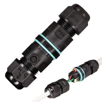 Kabelverbinder I Verbinder - Für Kabel von 5 bis 10 mm - für den Außen- und Innenbereich - Schwarz - LED.de