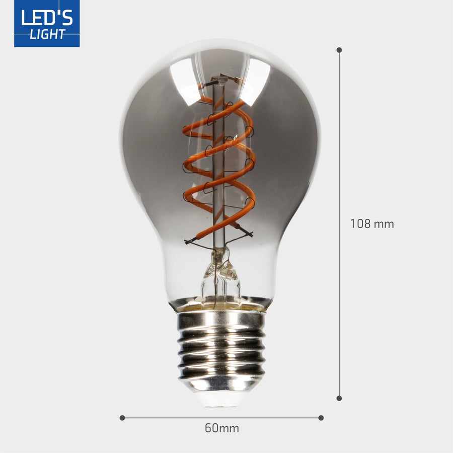 LED Filament Lamp A60 with Smoke Glass - E27 Fitting - 4.5W - 120 Lumen - Extra Warm White (1800K) - Dimmable - LED.nl