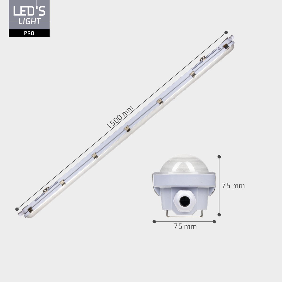 LED TL armatuur met Strip - 39W 150cm 7020lm 3000K/4000K/6500K - IP65 IK08 Vermogen verstelbaar TL verlichting LED.nl