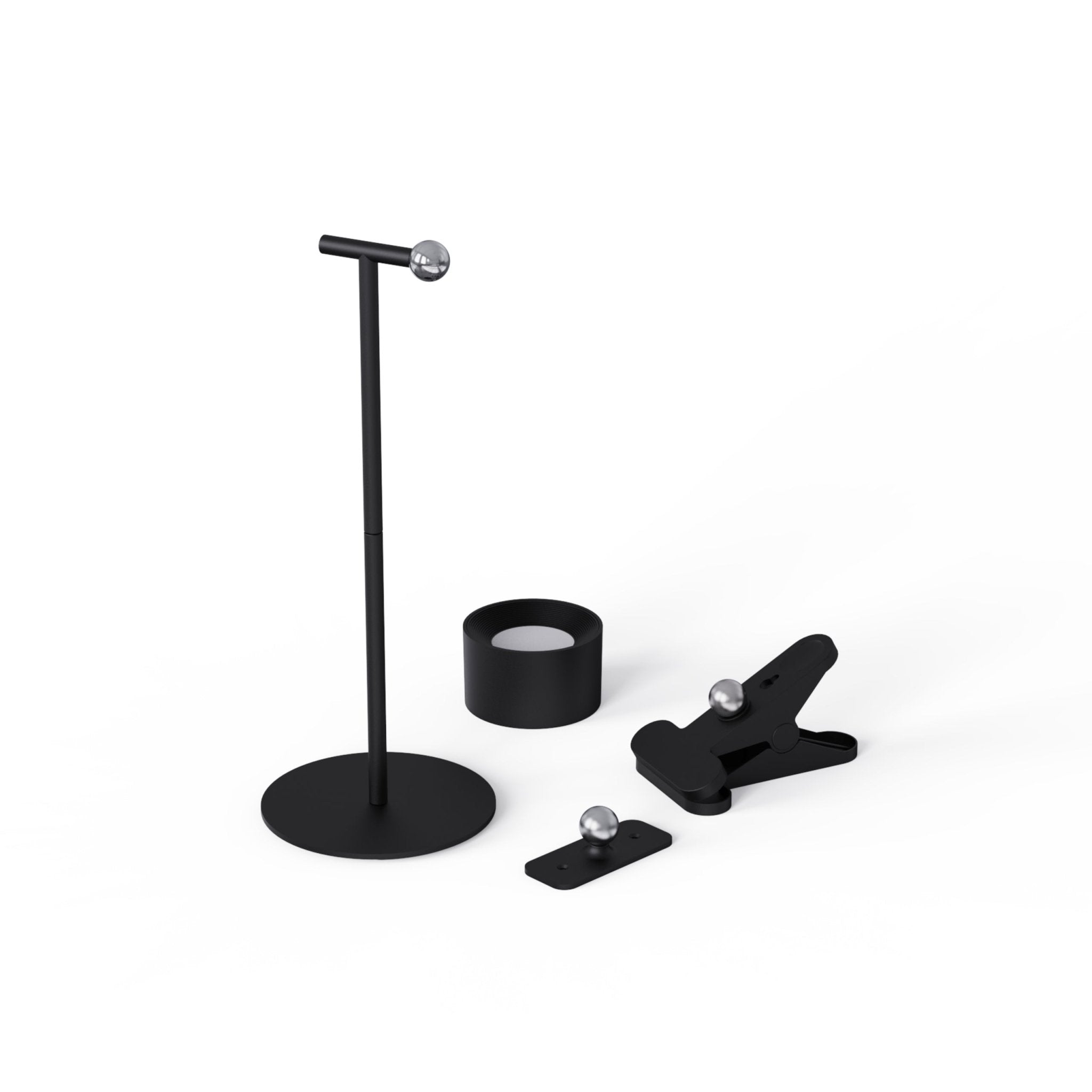 LED's Light 3-in-1 Draadloos Oplaadbaar Spotje - Tafellamp, Klemlamp & Wandlamp - Zwart - LED.nl