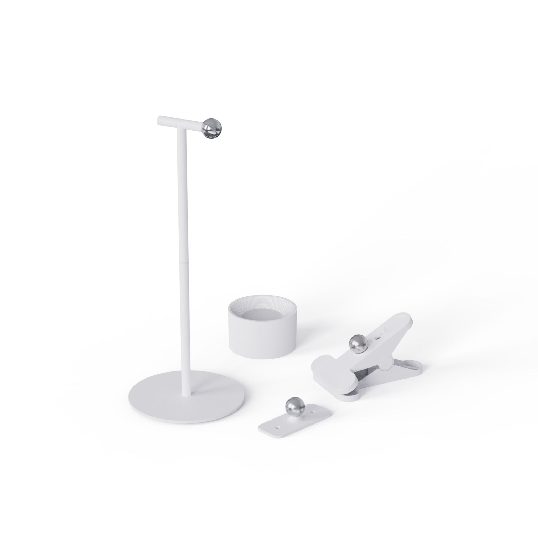 LED's Light 3-in-1 draadloze oplaadbare lamp met magnetische muurbeugel, voet en klem - Wit - LED.nl