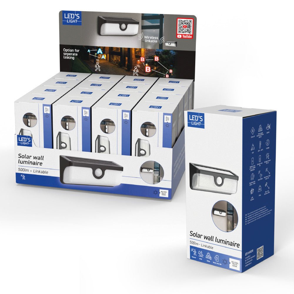 LED's Light Bluetooth Linkable Koppelbare LED Solar Wandlamp met Bewegingssensor Wandlampen LED.nl