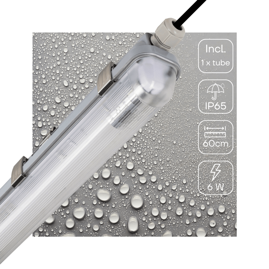 LED-Leuchtstofflampe mit 60 cm LED-Röhre – für Innen und Außen – 1100 lm – 1 x 6 W – 185 lm/W – Energieeffizienzklasse B - LED.de