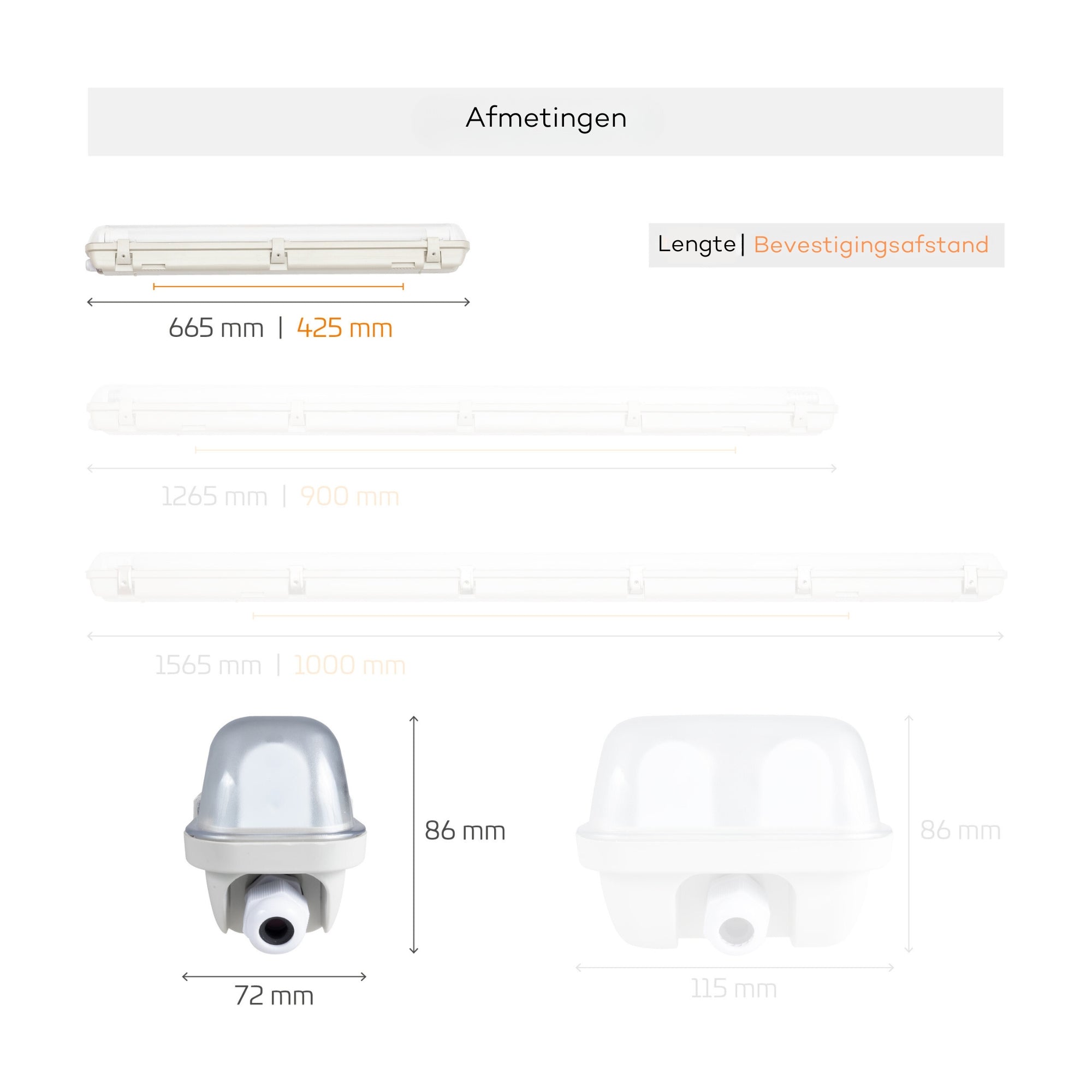 LED's Light Complete LED TL lamp met LED buis 60 cm - Binnen en buiten - 1125 lm - LED.nl