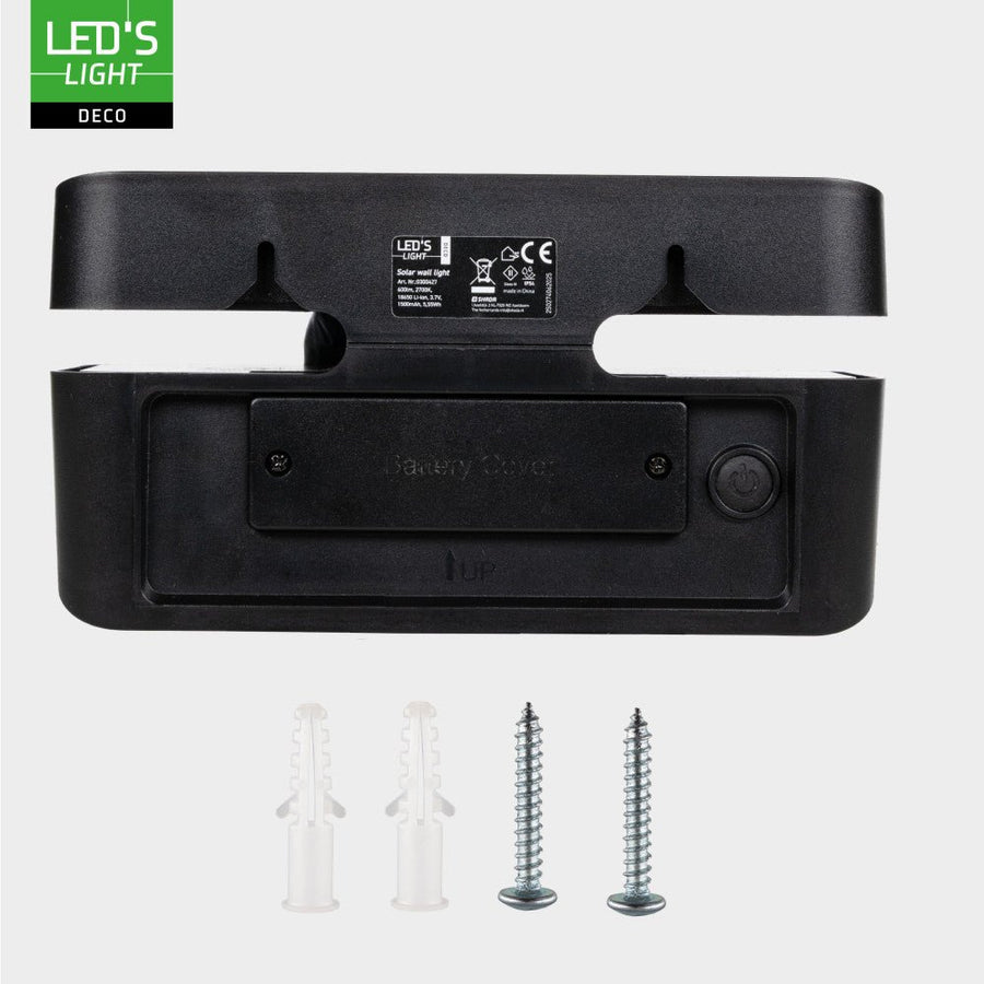 LED's Light Deco Solar buitenlamp - 600lm 2700K - Zwart - IP54 - Sensor Wandlampen LED.nl