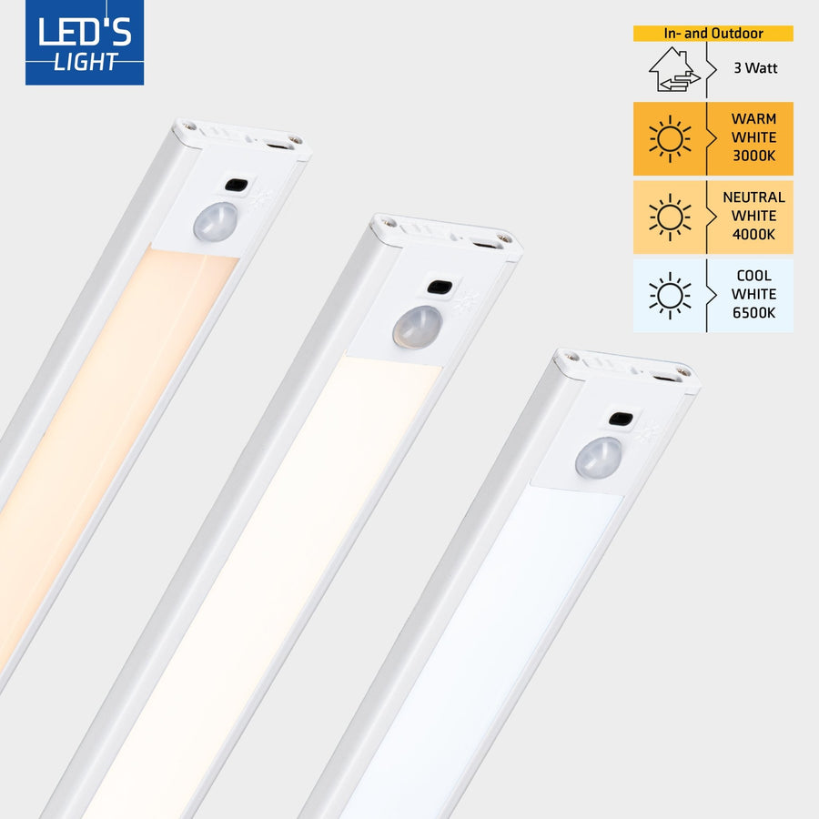 LED's Light Kastverlichting met sensor 60 cm - Oplaadbaar en draadloos - zwaai- en bewegingssensor - wit Kastverlichting LED.nl