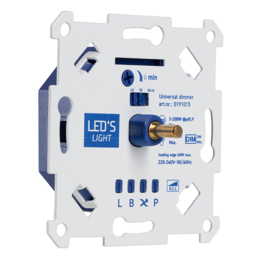 LED's Light Led Dimmer Inbouw – Universele Dimmer Geschikt voor Alle Led Verlichting - 250W - Traploos dimmen - Fase-Afsnijding & Fase-Aansnijding LED.nl