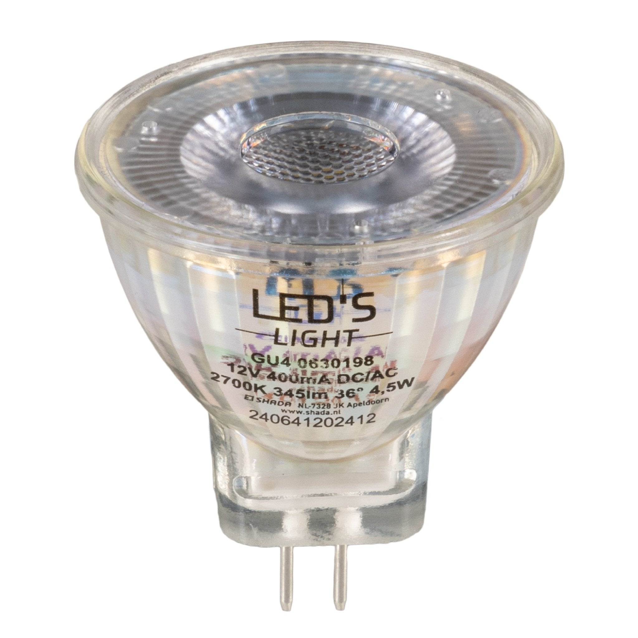 LED's Light LED Lamp met GU4 fitting - 12V - MR11 - Warm wit licht - 4W vervangt 35W - LED.nl