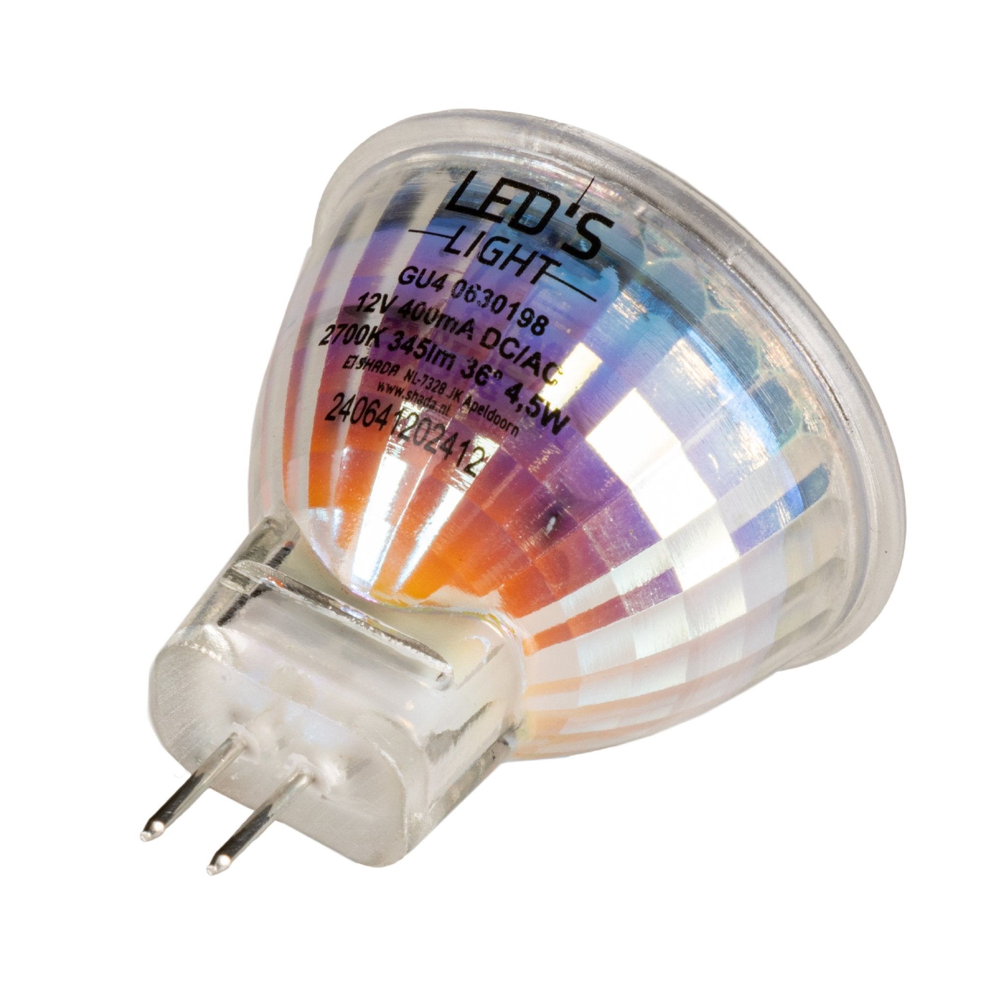 LED's Light LED Lamp met GU4 fitting - 12V - MR11 - Warm wit licht - 4W vervangt 35W - LED.nl