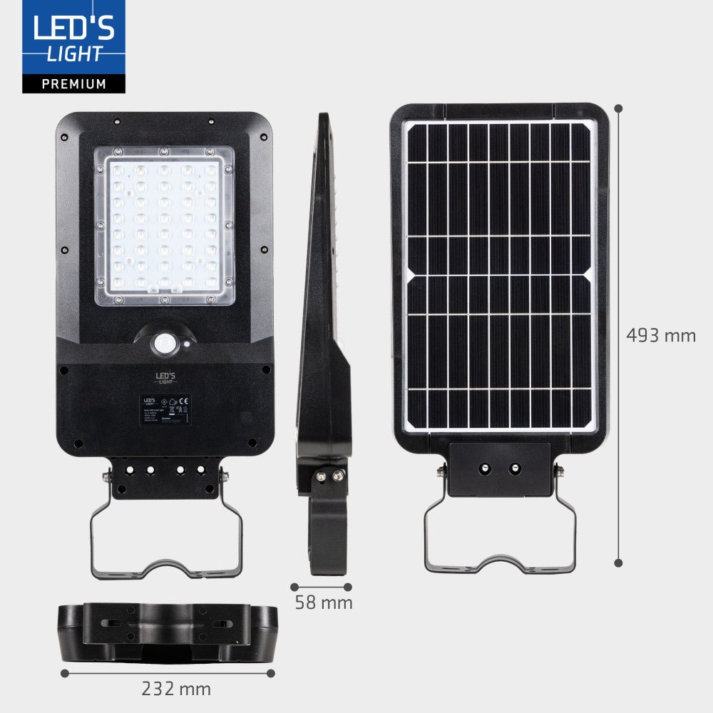 LED's Light LED Solar buitenstraatverlichting straatverlichting Lantaarnpaal 3000 lm 4000 K – Zwart Schijnwerpers LED.nl