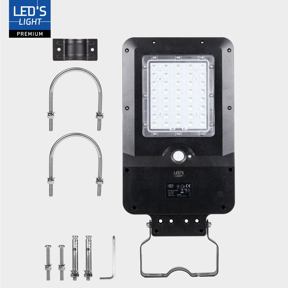 LED's Light LED Solar buitenstraatverlichting straatverlichting Lantaarnpaal 3000 lm 4000 K – Zwart Schijnwerpers LED.nl
