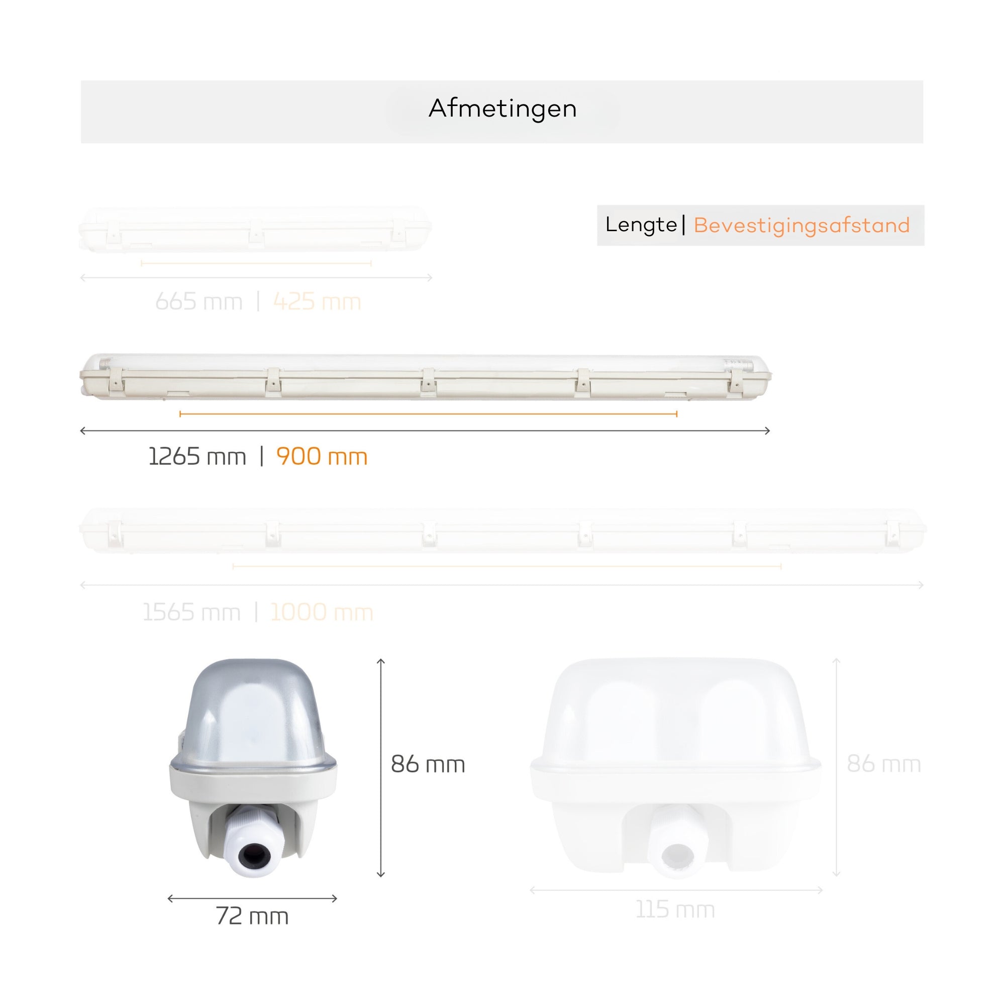 LED's Light LED TL armatuur 120 cm compleet met LED TL buis - 1800 lm - LED.nl