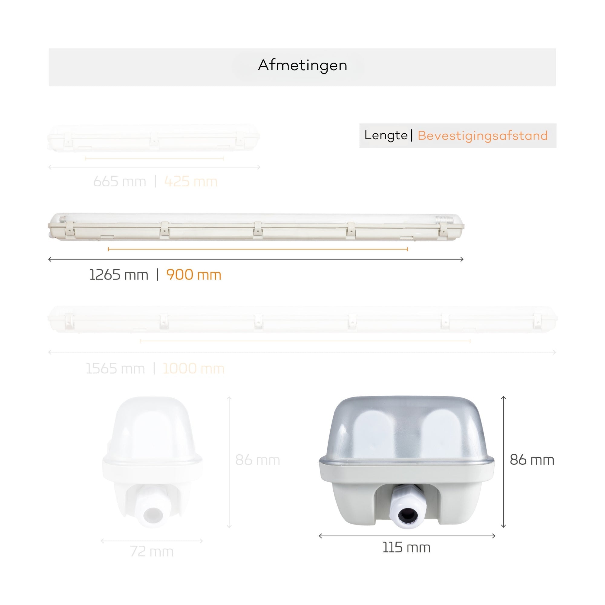 LED's Light LED TL dubbel armatuur 120 cm - Compleet met 2 LED TL buizen 60 cm - 3600 lm - LED.nl