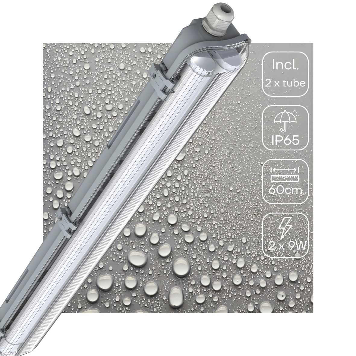 LED's Light LED TL dubbel armatuur 60 cm - Compleet met 2 LED TL buizen 60 cm - 1800 lm - LED.nl