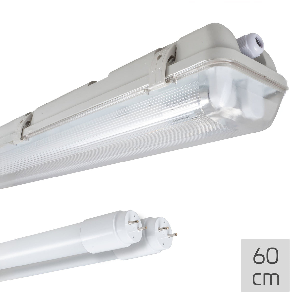 Dubbele LED TL Lamp 60 cm met 2 LED tl buizen kopen? - LED.nl