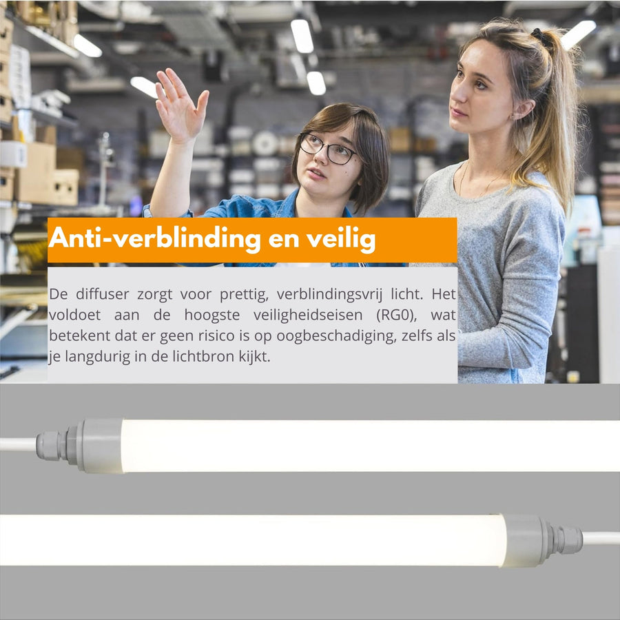 LED's Light LED TL lamp compleet - 36W, 120cm, 4320lm 4000K - IP65 IK08 - Koppelbaar TL verlichting LED.nl