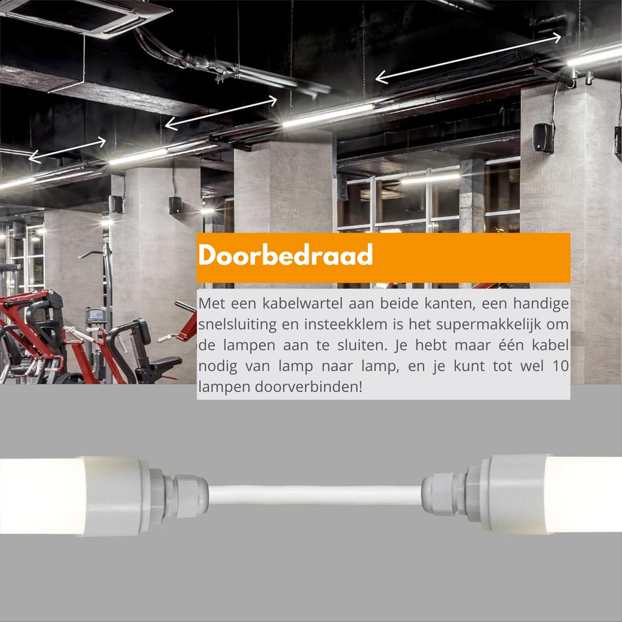 LED's Light LED TL lamp compleet - 36W, 120cm, 4320lm 4000K - IP65 IK08 - Koppelbaar TL verlichting LED.nl