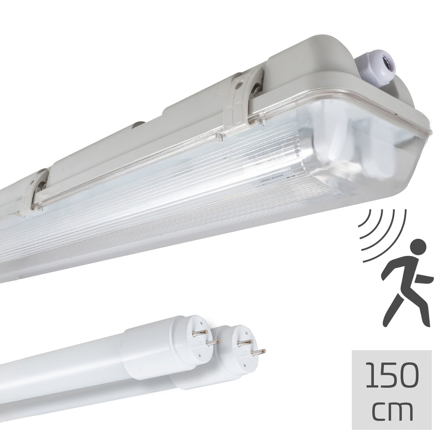 LED's Light LED TL Armatuur licht balk met sensor - incl Dubbele buis 2x14W 120cm 4000K Bewegingssensor en nachtsensor - Waterdicht - 150lm/w TL verlichting LED.nl
