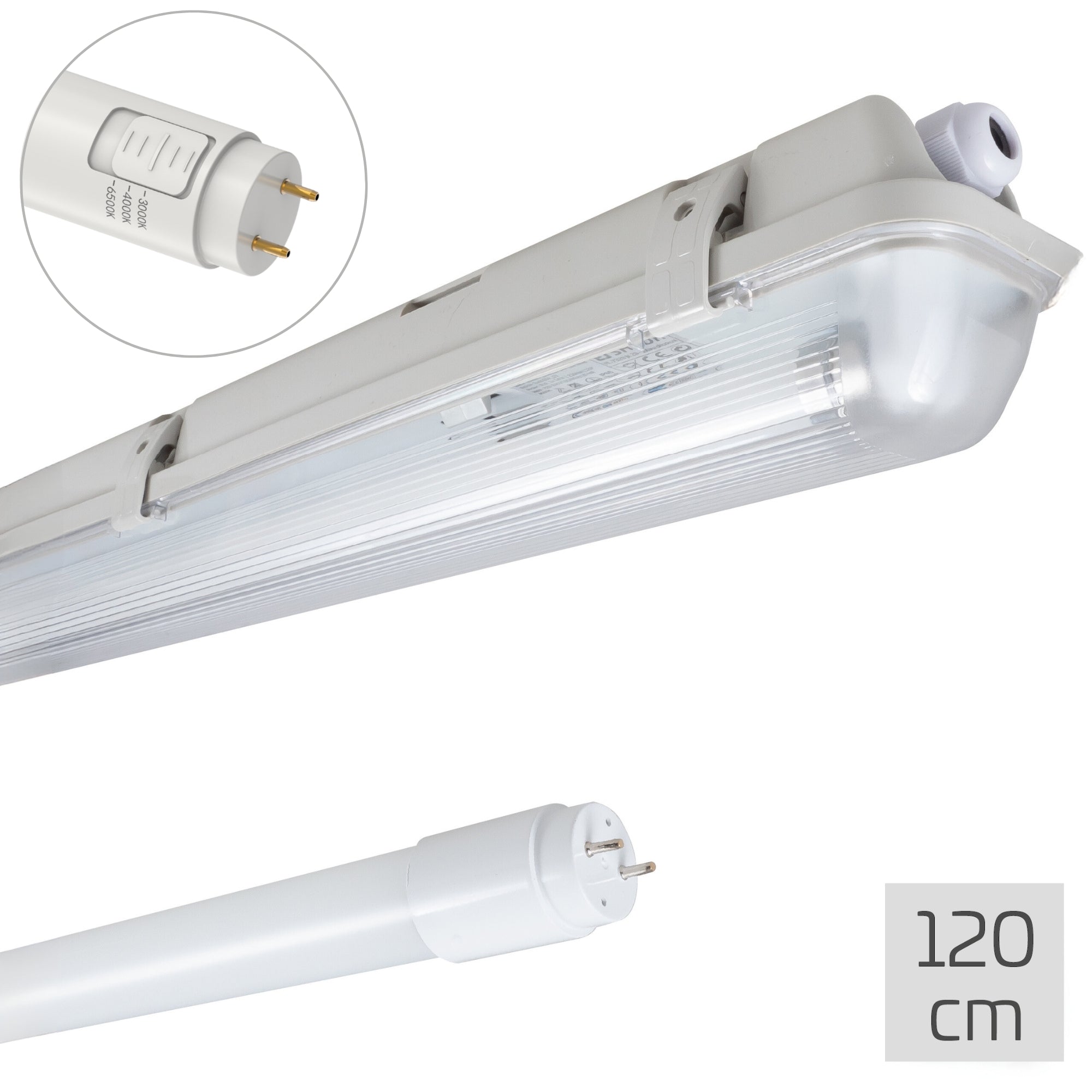 LED's Light LED TL verlichting compleet met LED TL buis 120 cm - 3 lichtkleuren - 18W (36W) - LED.nl