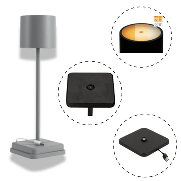 LED's Light Oplaadbare LED Tafellamp - Dimbaar via aanraking - Binnen en buiten - Grijs Tafellampenen LED.nl