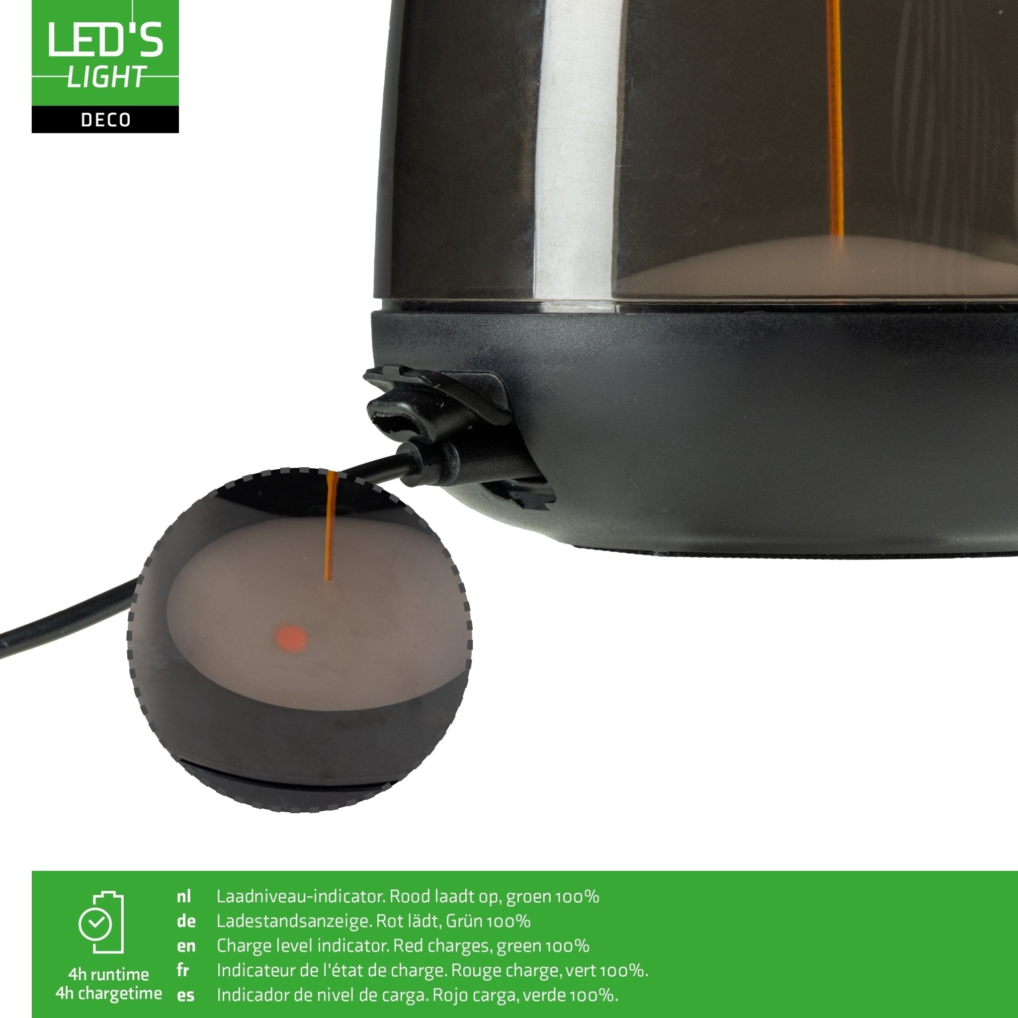 LED's Light Oplaadbare tafellamp op accu - lichtspiraal - Binnen & Buiten - RGBW - LED.nl