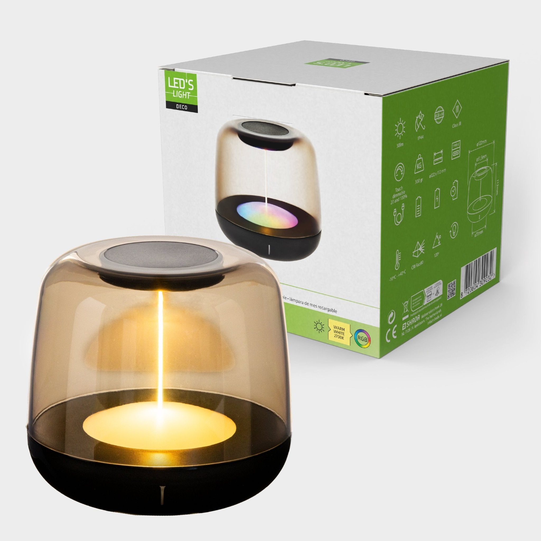 LED's Light Oplaadbare tafellamp op accu - lichtspiraal - Binnen & Buiten - RGBW - LED.nl