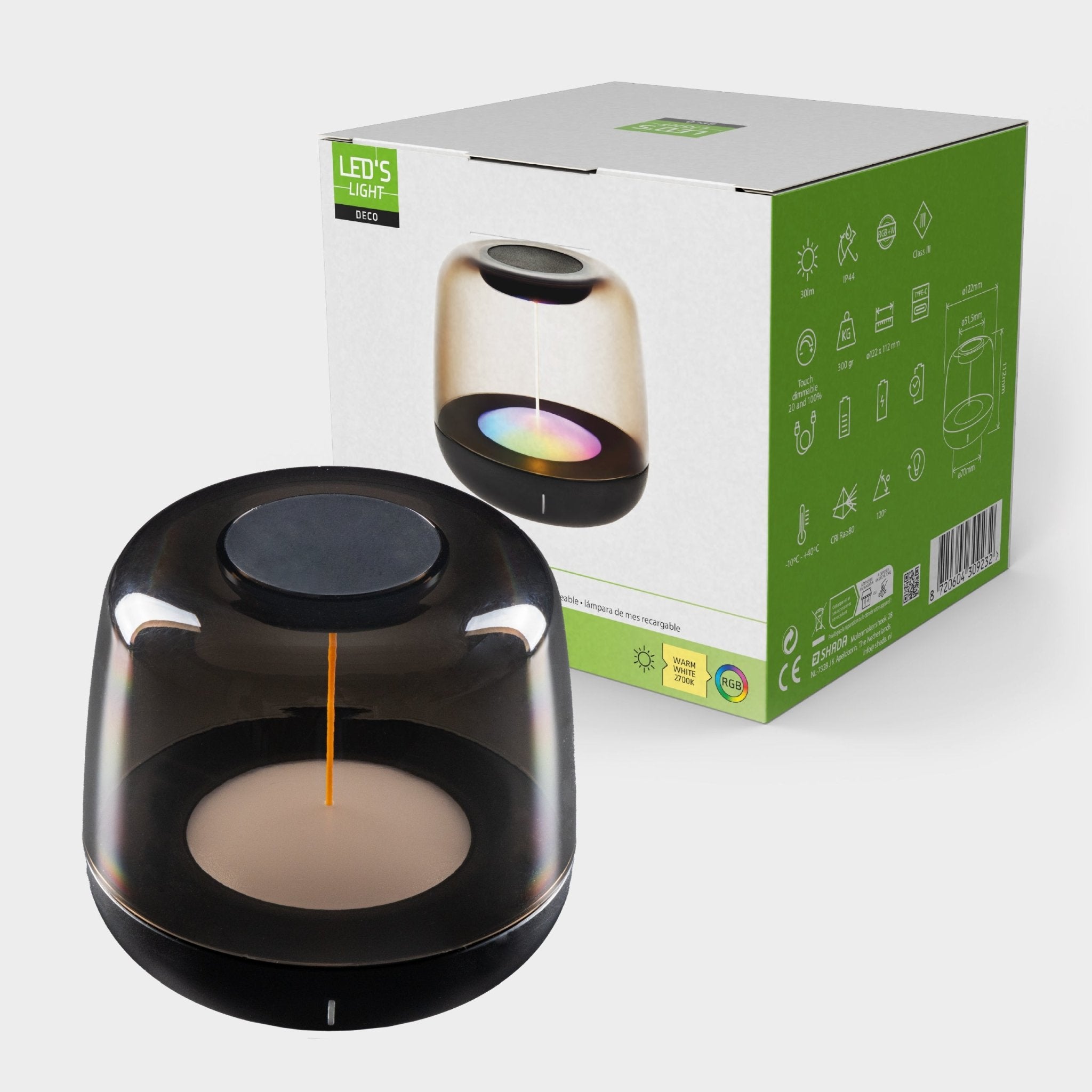 LED's Light Oplaadbare tafellamp op accu - lichtspiraal - Binnen & Buiten - RGBW - LED.nl