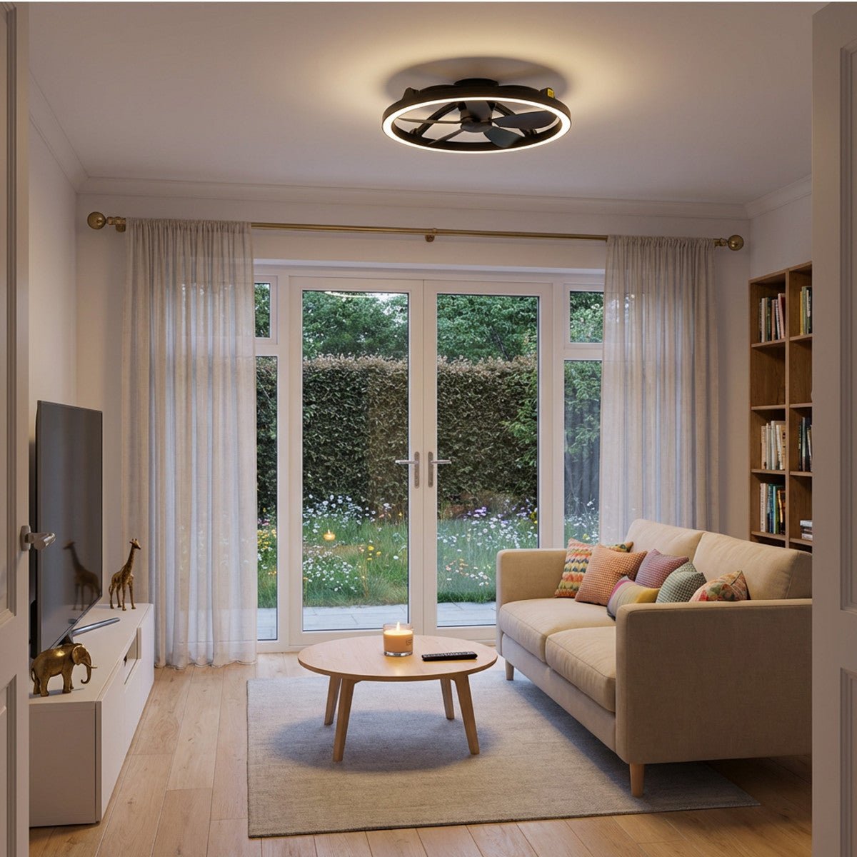 LED's Light Plafond ventilator met lamp Zwart 61,3cm - 27W - 2500lm - Verstelbare kleurtemperatuur - Dimbaar - Incl afstandbediening Plafondventilatoren LED.nl