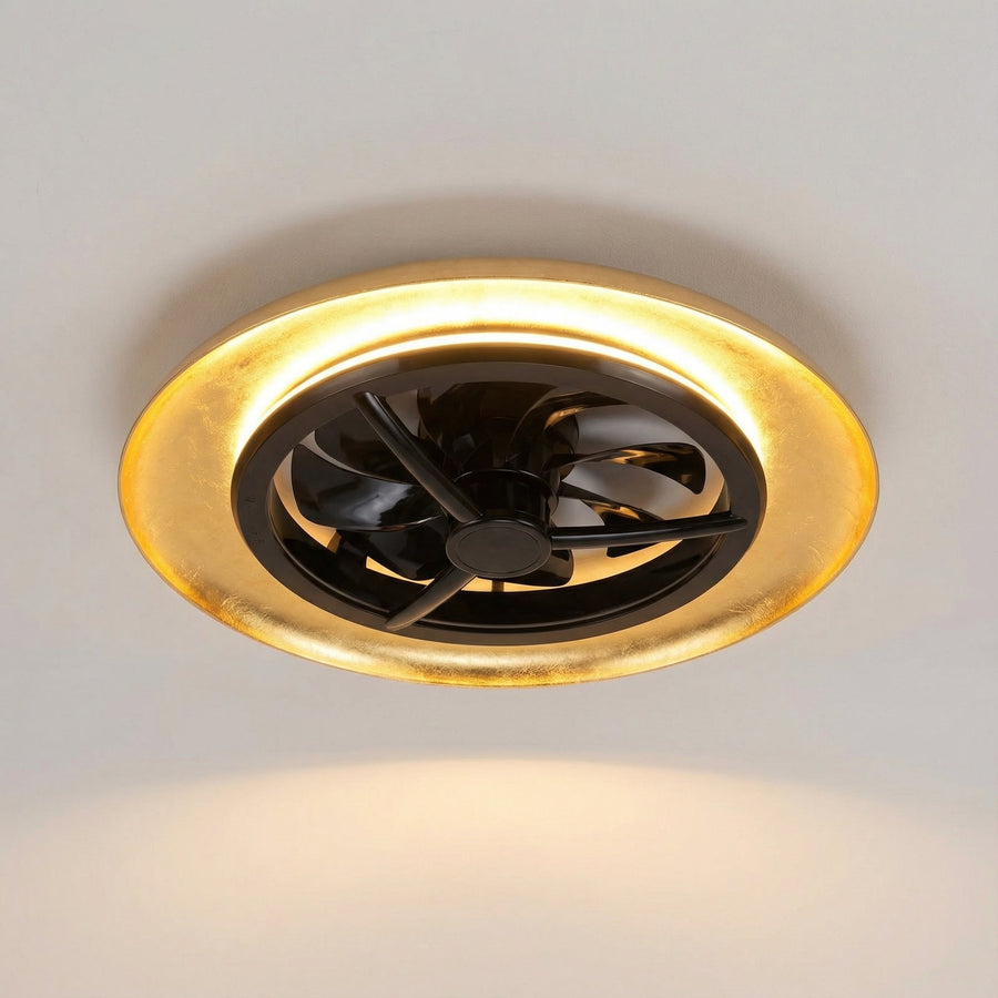 LED's Light Plafondventilator met lamp Goud met Zwart 55W 4300lm 1800K/4000K 55cm Plafondventilatoren LED.nl