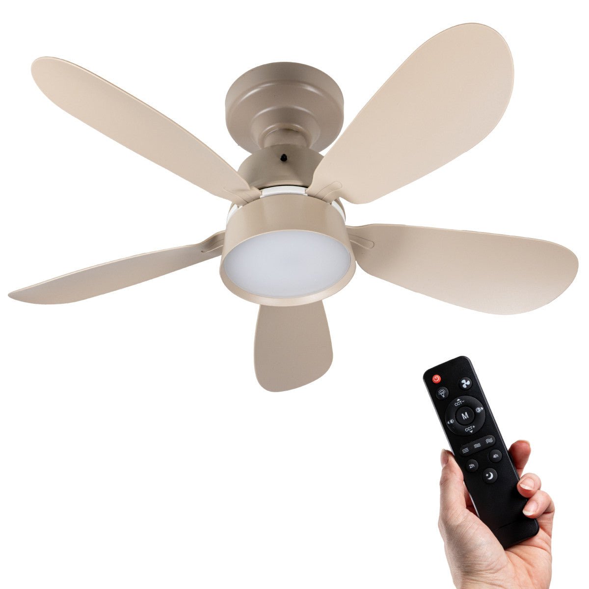 LED's Light Plafondventilator met lamp Taupe 25W 2600lm 2200K/6500K Plafondventilatoren LED.nl