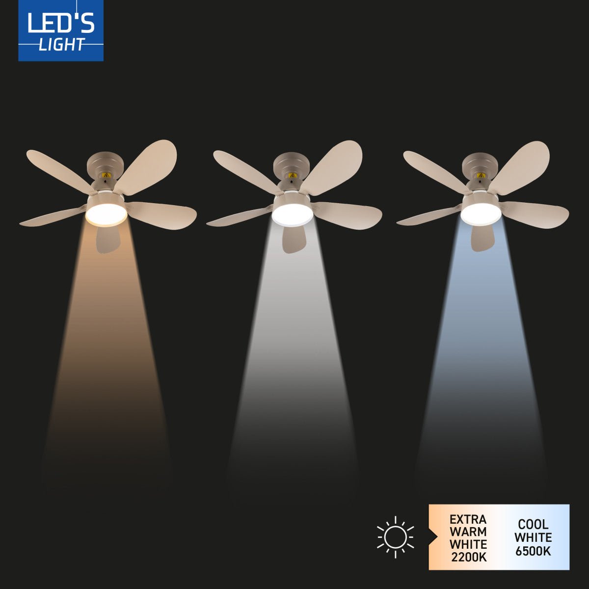 LED's Light Plafondventilator met lamp Taupe 25W 2600lm 2200K/6500K Plafondventilatoren LED.nl