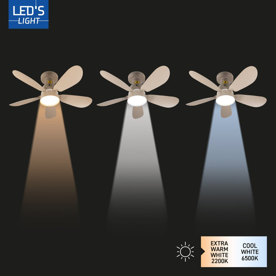LED's Light Plafondventilator met lamp Taupe 25W 2600lm 2200K/6500K - 53cm Plafondventilatoren LED.nl