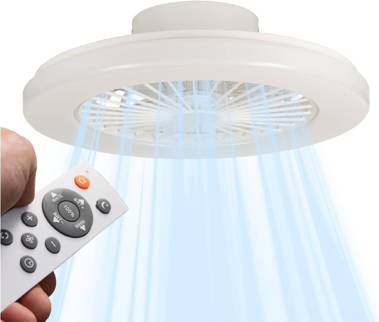 LED’s Light plafondventilator met verlichting 48 cm – Ventilatiesnelheid en bediening met afstandsbediening - Wit - LED.nl