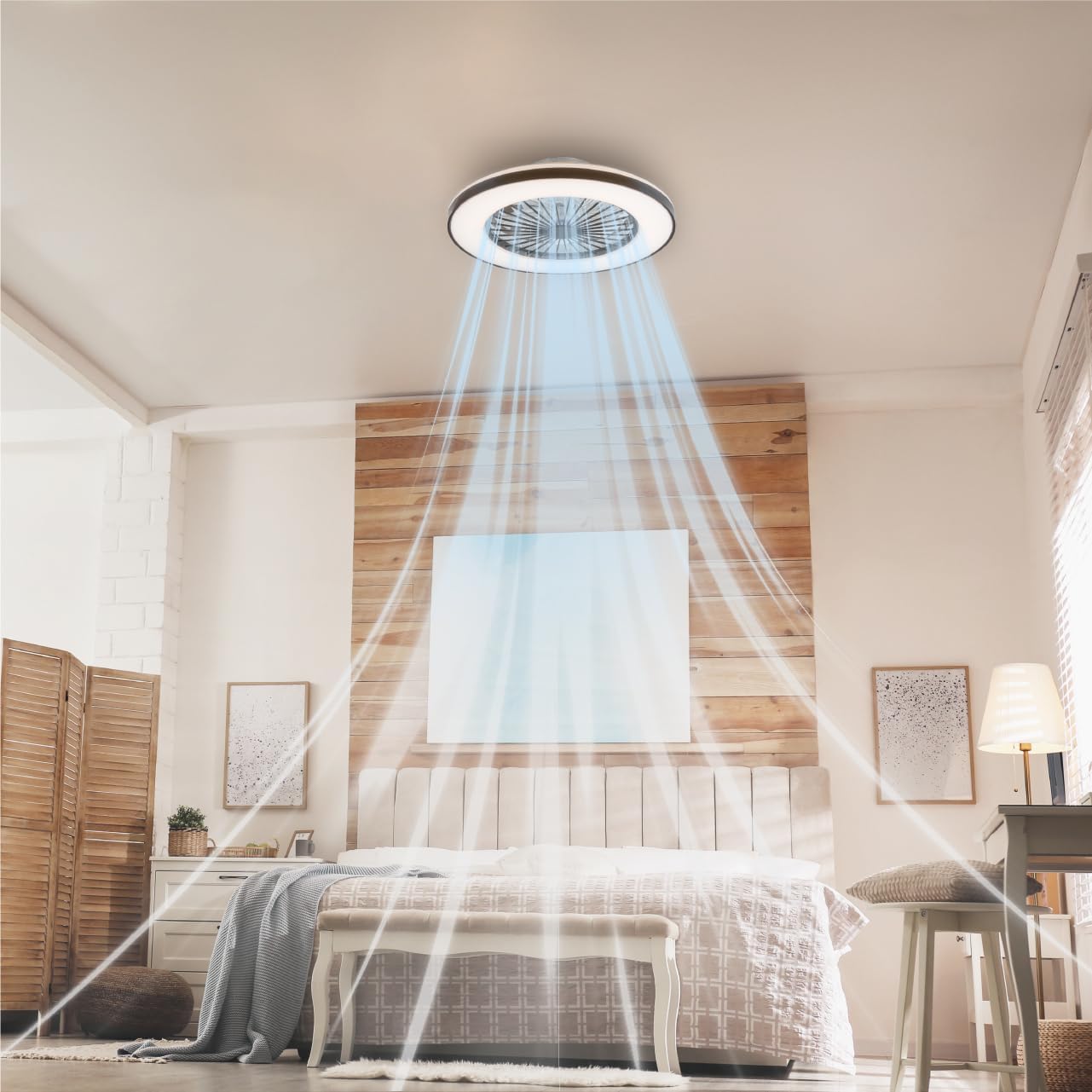 LED’s Light plafondventilator met verlichting 48 cm – Ventilatiesnelheid en bediening met afstandsbediening - Zwart - LED.nl