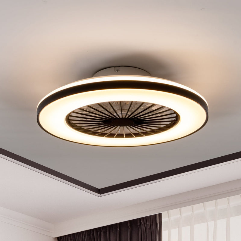 LED’s Light plafondventilator met verlichting 48 cm – Ventilatiesnelheid en bediening met afstandsbediening - Zwart Plafondventilatoren LED.nl