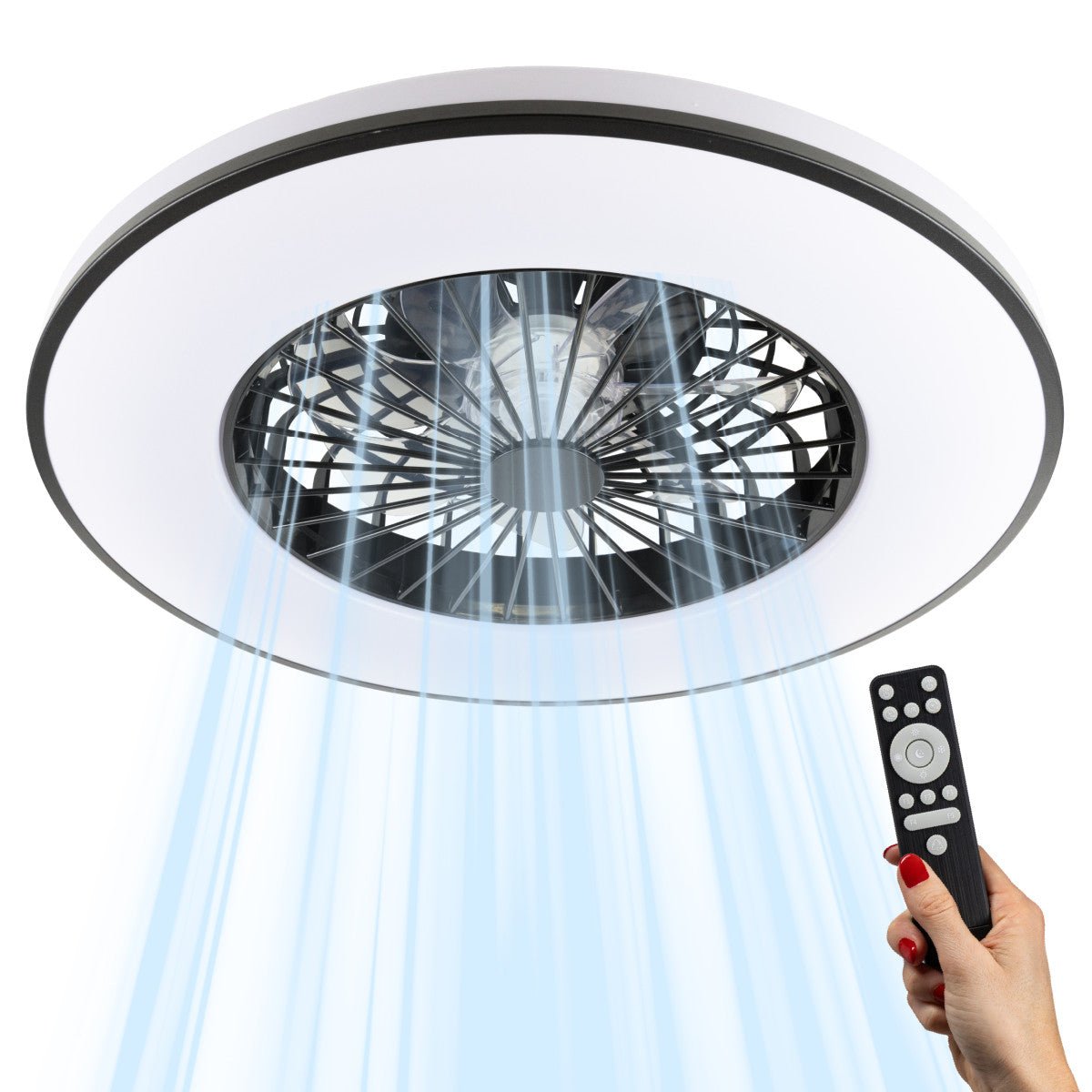 LED's Light Plafondventilator met verlichting zwart - 48 cm - LED.nl
