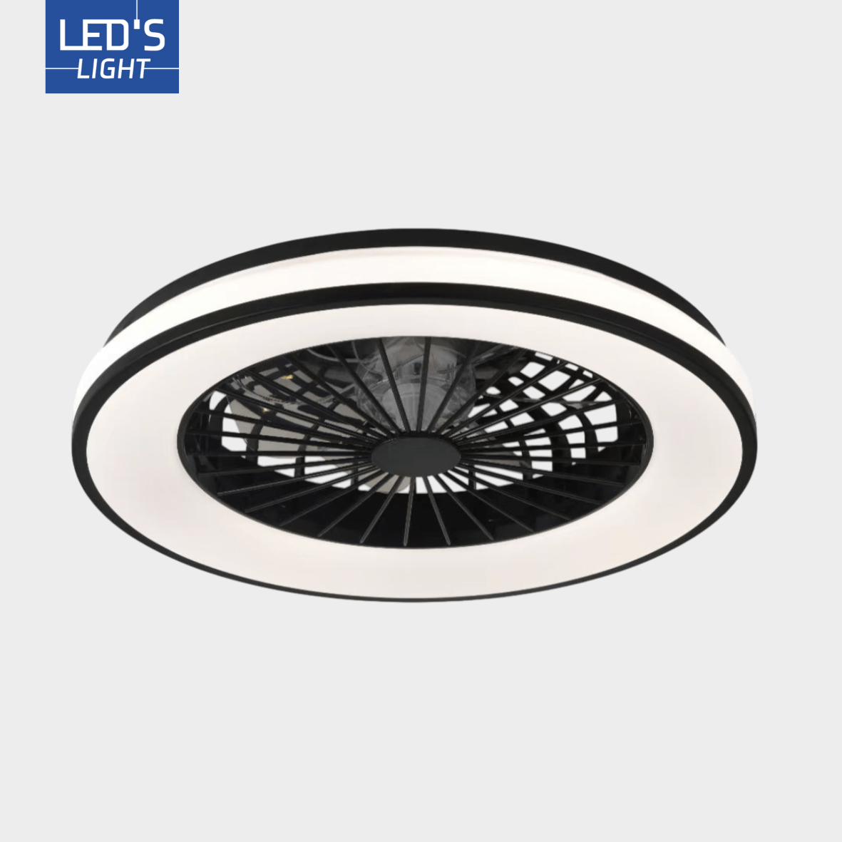 LED's Light Plafondventilator met verlichting zwart - 48 cm - LED.nl