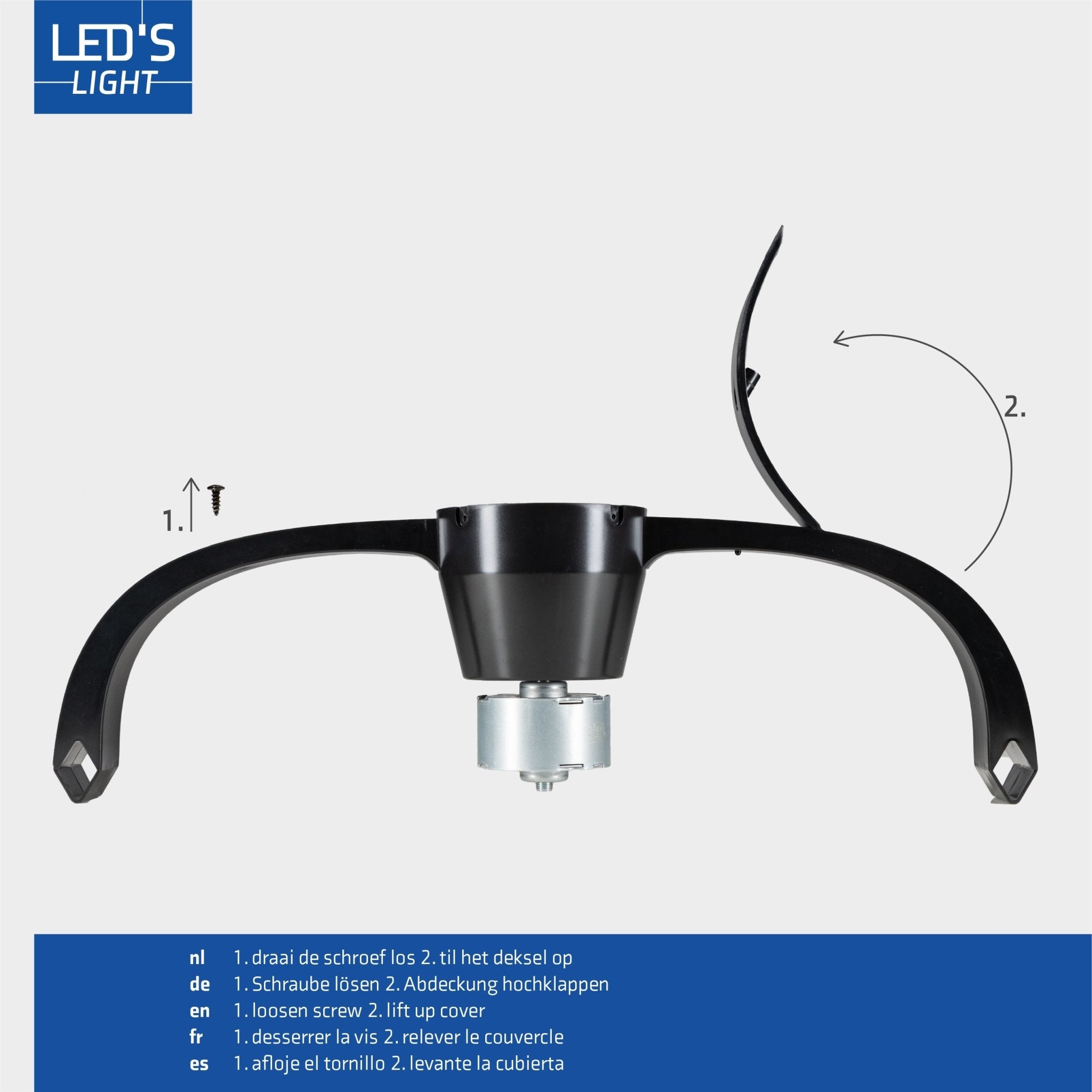 LED's Light Plafondventilator XL 74 cm - Bedienbaar met afstandsbediening - Zwart - LED.nl
