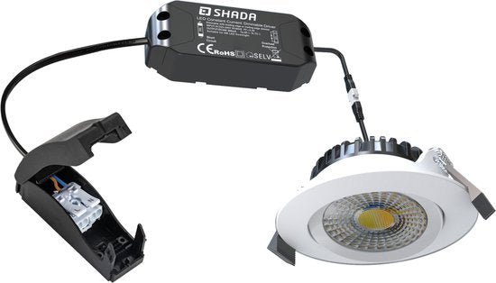 3 PACK - LED's Light PRO downlight inbouwspot Ø 68mm - Spatwaterdicht - Dimbaar - Universeel - Wit Inbouwspots LED.nl