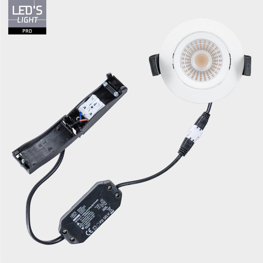 3 PACK - LED's Light PRO downlight inbouwspot Ø 68mm - Spatwaterdicht - Dimbaar - Universeel - Wit Inbouwspots LED.nl