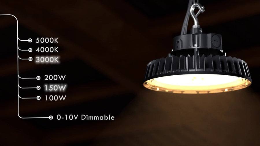 LED's Light pro High Bay - 200W 30000lm powerselect dimbaar CCT 3000K/4000K/5000K - Lumileds LED - Sosen Driver High bays LED.nl