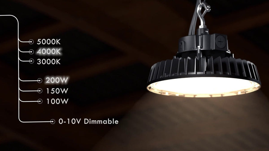 LED's Light pro High Bay - 200W 30000lm powerselect dimbaar CCT 3000K/4000K/5000K - Lumileds LED - Sosen Driver High bays LED.nl