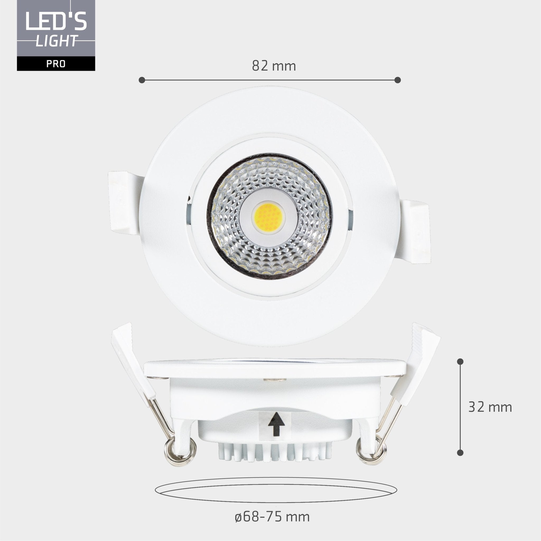 LED's Light PRO Inbouwspot 68 mm - Indoor & Outdoor - 3 lichtkleuren - Dimbaar licht - Wit - LED.nl