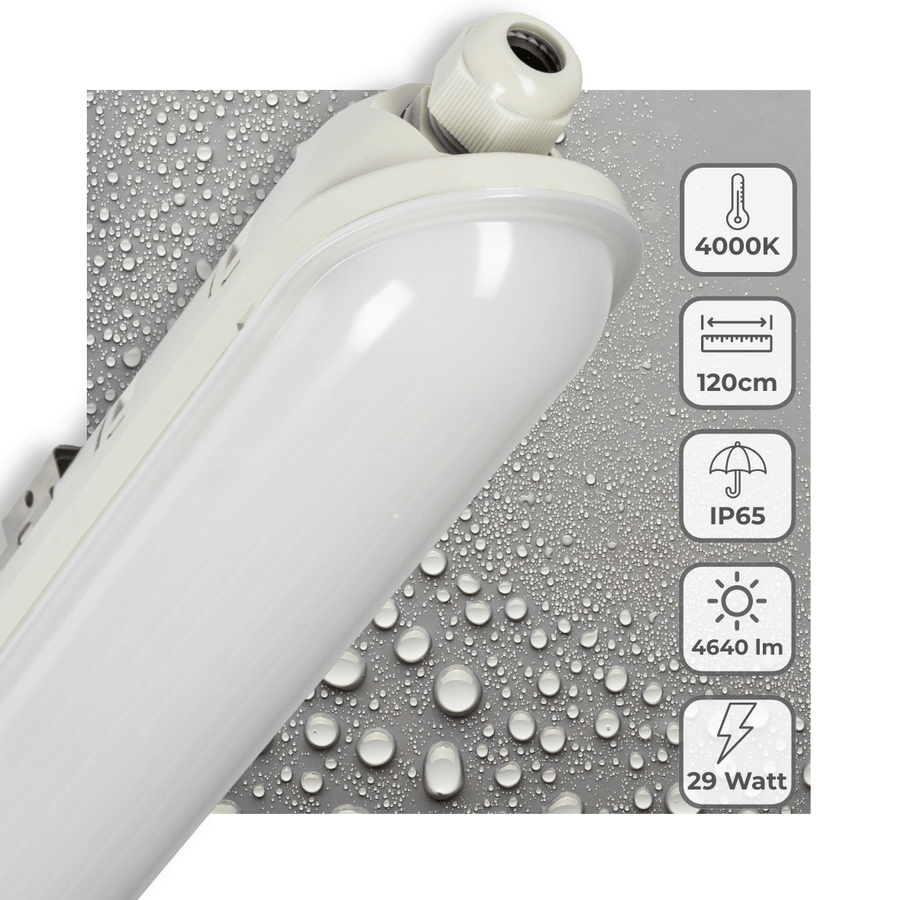 LED's Light Pro Koppelbaar LED TL armatuur compleet 120 cm - Waterdicht - 4640 lm 29W 4000K 160lm/w TL verlichting LED.nl