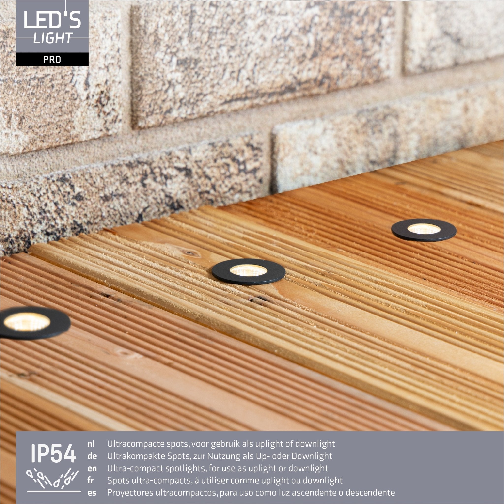 LED's Light PRO mini inbouwspot 3 cm - Voor overkapping, veranda's en inbouwplafonds - Dimbaar - Grijs - LED.nl