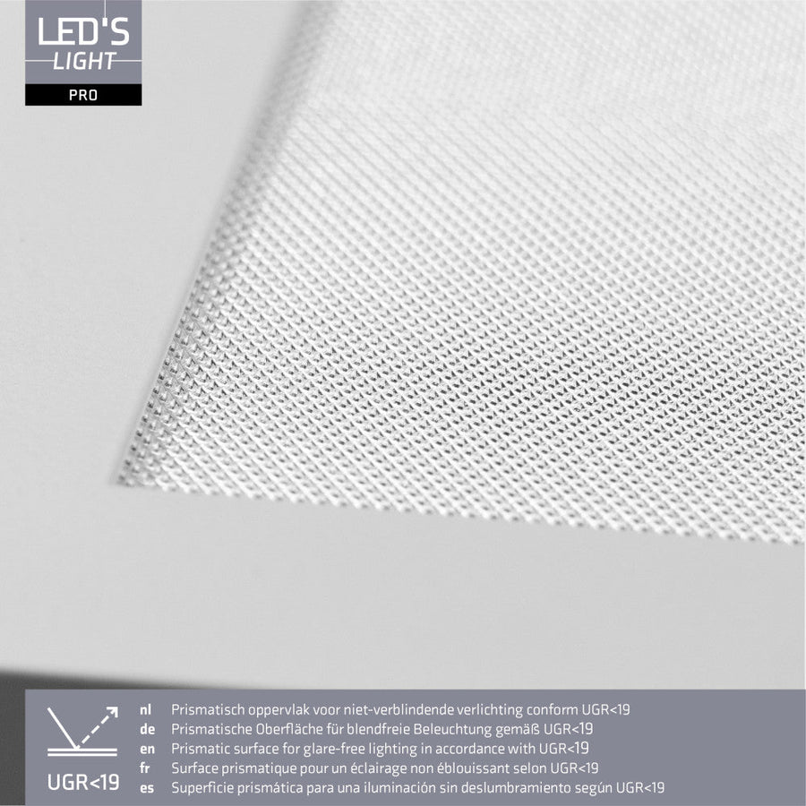 LED's Light Pro Paneel - 180lm/w - 25W 4500lm 4000K UGR<19 - 620x620mm - Lifud-driver - Wit - Duitse maat Panelen LED.nl