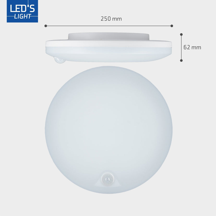 LED's Light Pro Deckenleuchte mit Sensor - Bewegungsmelder und Dämmerungssensor - 6 Stufen - 25 cm - LED.de